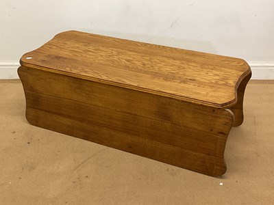 Lot 914 - An oak chest with curved sides and top, height...