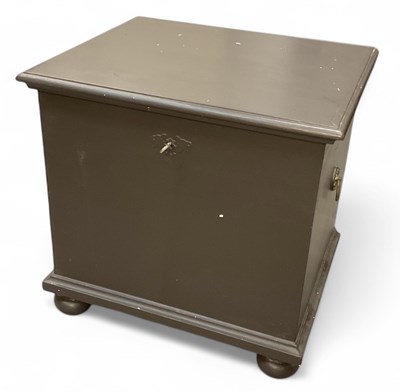Lot 56 - A modern green painted twin handled coffer of...