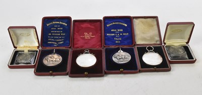 Lot 473 - A collection of hallmarked silver medals...
