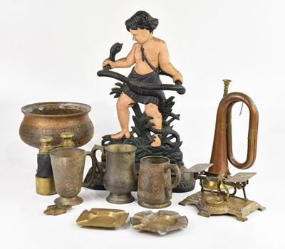 Lot 1195 - A reproduction cast metal two division stick...