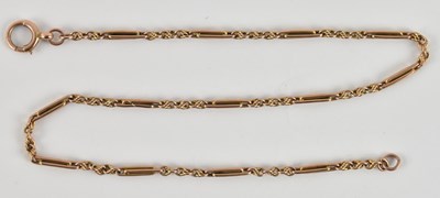 Lot 1390 - A Victorian 9ct rose gold open bar link...