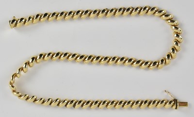 Lot 1364 - A fine 14kt yellow gold San Marco necklace,...