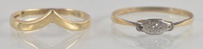 Lot 1349 - Two 9ct yellow gold rings comprising a...