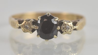 Lot 1350 - A 9ct yellow gold dress ring, with central...