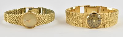 Lot 1634 - Two lady's gold plated vintage wristwatches...