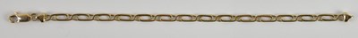 Lot 1454 - A 9ct yellow gold open bar link bracelet, with...