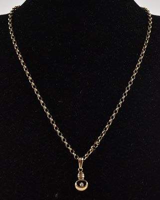 Lot 1383 - A gold yellow gold belcher link necklace, with...
