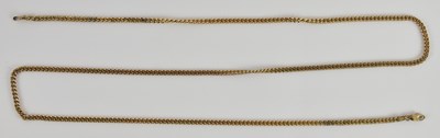 Lot 1370 - A 9ct yellow gold small curb link necklace,...