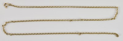 Lot 1397 - A 9ct yellow gold dainty link necklace, with...