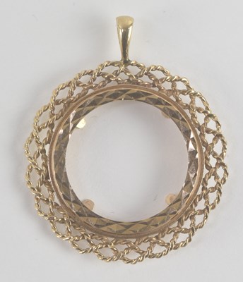 Lot 1408 - A 9ct gold necklace coin pendant blank (for a...