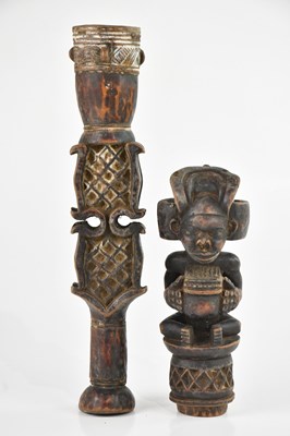 Lot 1511 - BAMILEKE, CAMEROON; a carved two section...
