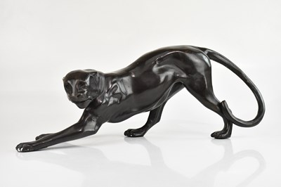 Lot 1220 - A large Art Deco style bronzed metal figure of...