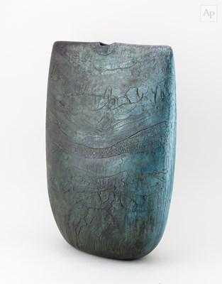 Lot 500 - PETER HAYES (born 1946); a very large raku bow...