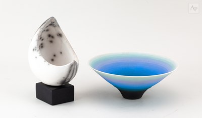 Lot 676 - TIM ANDREWS (born 1960); a raku vessel of...