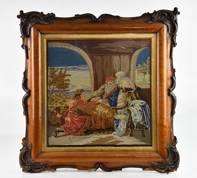 Lot 1227 - A 19th century needlework panel representing...