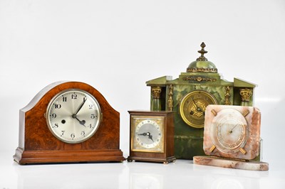 Lot 212 - ELLIOTT; a 1950s rosewood mantel clock, the...