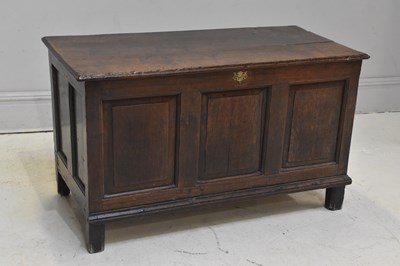Lot 67 - An 18th century oak coffer, height 68cm, width...