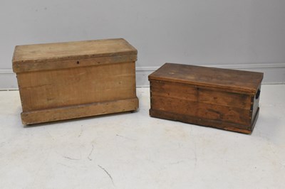 Lot 2049 - Two vintage pine blanket boxes (2).