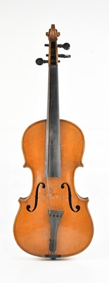 Lot 1319 - A full size German viola, with two-piece back...