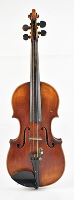 Lot 1336 - A quarter-size German violin, with one-piece...