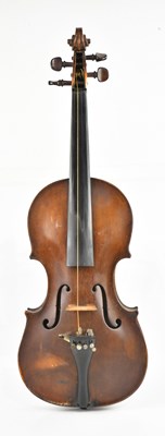 Lot 1318 - A full size German violin, with two-piece back...