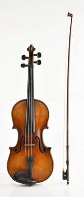 Lot 1295 - A full size violin, probably French, bearing...