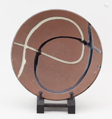 Lot 603 - SHOJI HAMADA (1894-1978); a stoneware plate...
