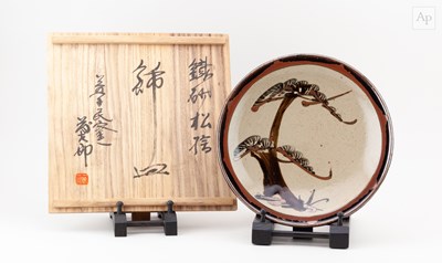 Lot 688 - TOTARO SAKUMA (1900-1976); a stoneware plate...