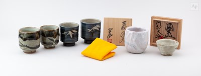 Lot 238 - HIDETAKE ANDO (born 1938); a stoneware yunomi...