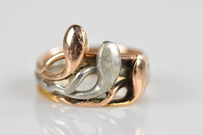 Lot 2600 - A tri-colour yellow, white and rose metal...