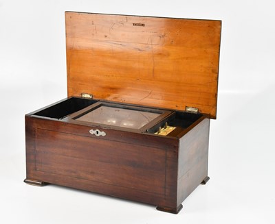 Lot 1317 - A Victorian simulated rosewood music box, with...