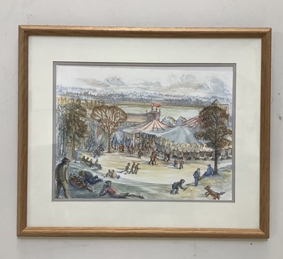 Lot 515 - PRUE WALLIS MYERS; watercolour, 'Hampstead...