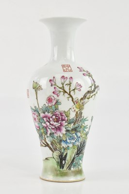Lot 1589 - A Chinese Famille Rose vase, with butterflies...