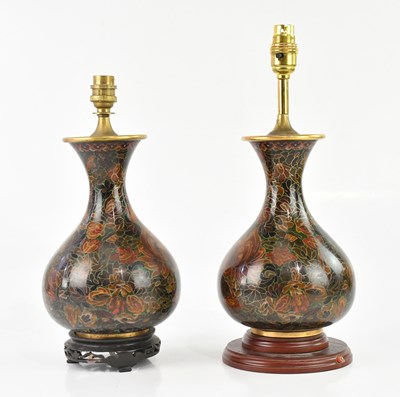 Lot 1611 - Two similar Chinese cloisonné baluster form...