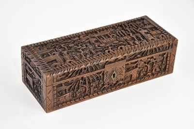 Lot 1613 - A Chinese Canton casket of rectangular form,...