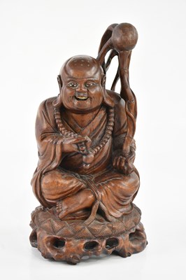 Lot 1676 - A large Japanese carved rootwood figure of a...
