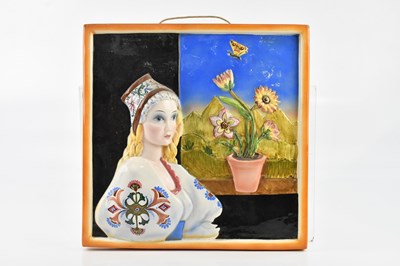 Lot 1392 - An Italian ceramic wall plaque, relief...