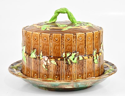 Lot 1859 - GEORGE JONES; a majolica cheese dome and cover...