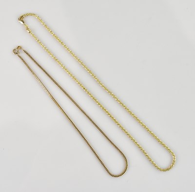 Lot 2063 - A 9ct yellow gold fancy twisted link necklace,...