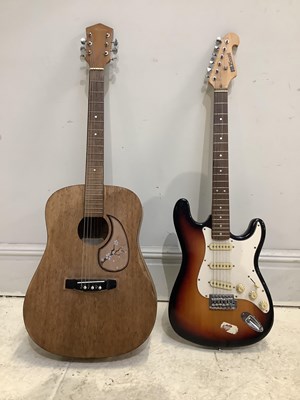 Lot 1357 - STARSOUND; a six string electric guitar, with...