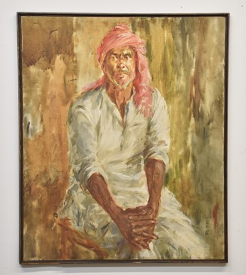 Lot 45 - SHARAD MALANKAR; oil on canvas, 'Ramlal',...