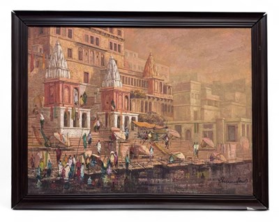 Lot 58 - YASHWANT SHIRWADKAR (born 1951); oil on canvas,...