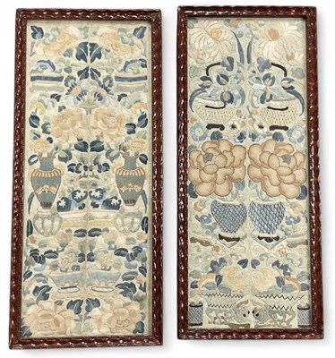 Lot 1060 - A pair of early 20th century Chinese silk...