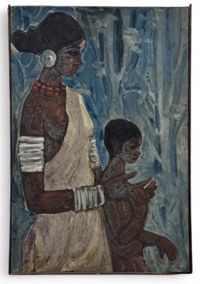 Lot 74 - M. KRISHNAN (born 1900s); an oil on canvas,...