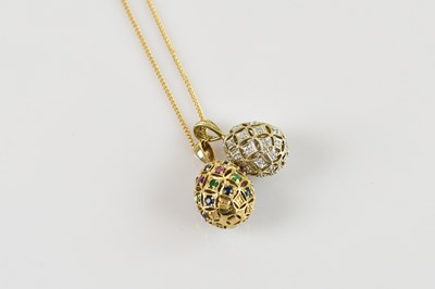 Lot 2089 - A 9ct yellow gold pineapple shaped diamond set...
