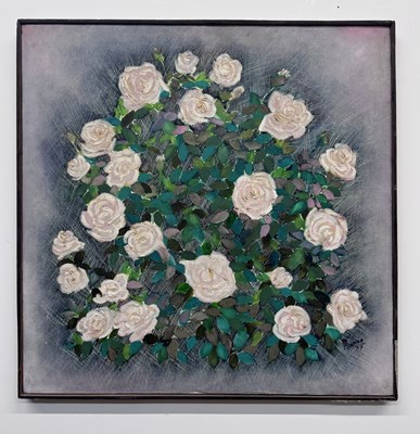 Lot 87 - RAMNAYAK VARMA; oil on canvas, still life of...