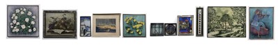 Lot 264 - RAMNAYAK VARMA; oil on canvas, rural landscape,...