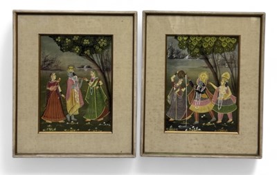 Lot 77 - UNATTRIBUTED; a pair of opaque watercolours,...