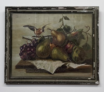 Lot 89 - UNATTRIBUTED; oil on canvas, still life with...