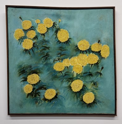 Lot 91 - RAMNAYAK VARMA; oil on canvas, still life of...